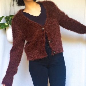 Wild Fable orange fuzzy sweater